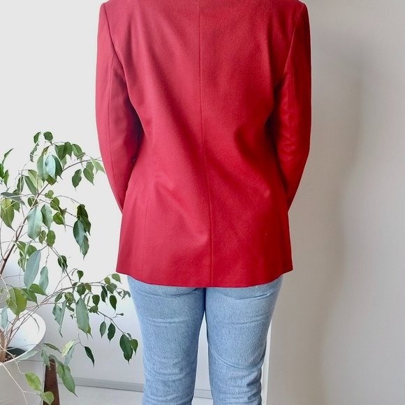 Women's Vintage Red Cashmere Blazer Laura Lindor - Picture 4 of 11